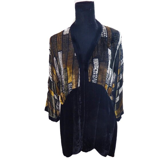 Black and Gold Silk Jacket - Picture 2 of 7
